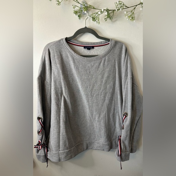 Tommy Hilfiger Tops - Tommy Hilfiger | Gray Sweatshirt with Ribbon Details